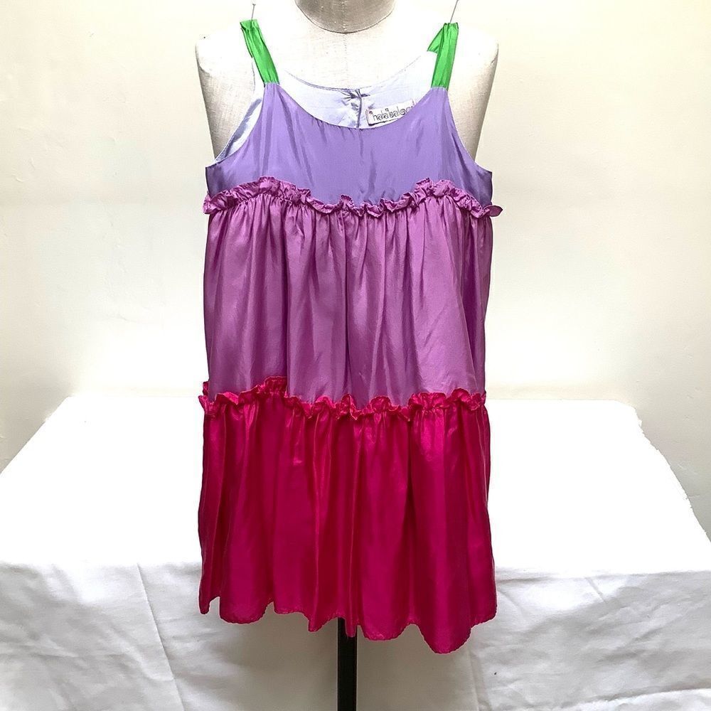 HalaBaloo Silk Dress multi color 6 Euc